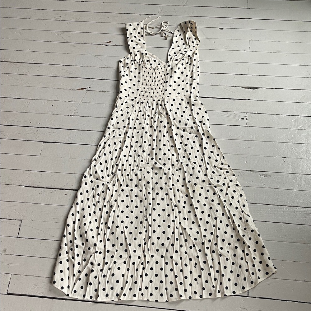 Reformation Black and White Polka Dot Backless Sun Dress - Picture 4 of 17